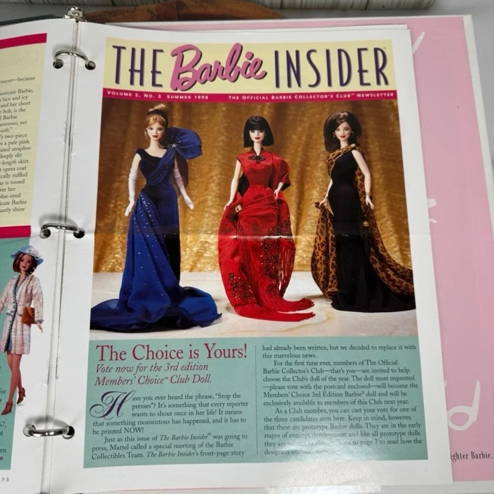 Vintage 1997 Official Barbie Collector Club Second Edition Binder Newsletters